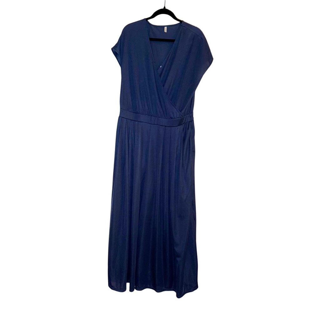 Halara V Neck Short Sleeve Side Pocket Wide Leg Flowy Waffle Casual Jumpsuit